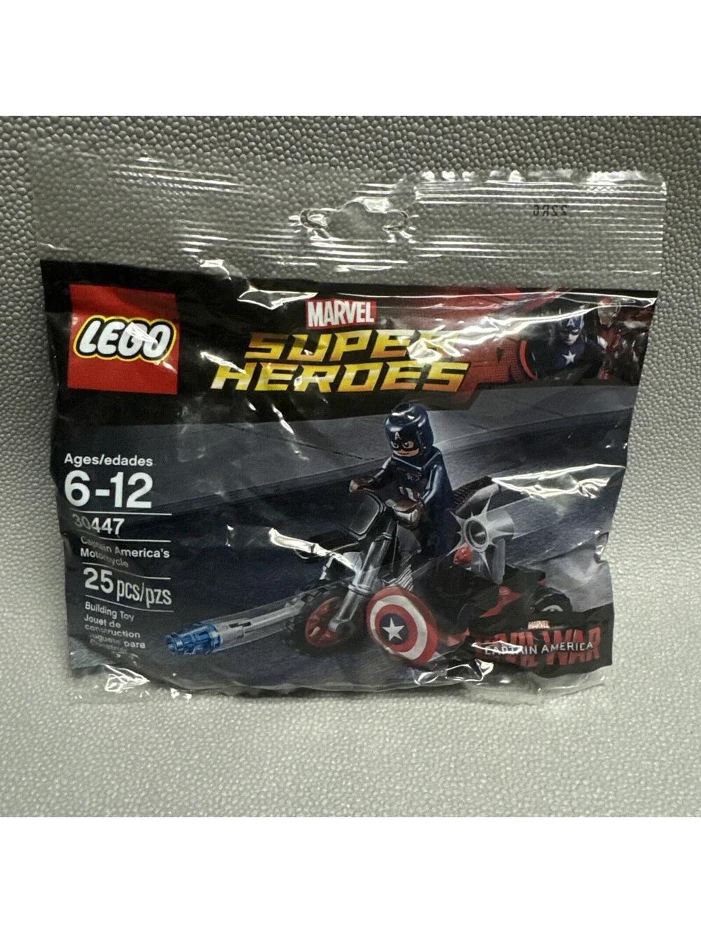 LEGO MARVEL SUPER HEROES Captain America’s Motorcycle Set 30447 New Polybag Bike